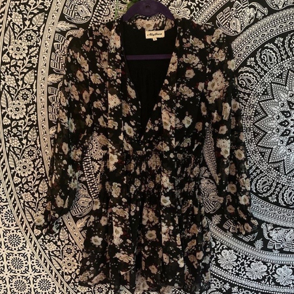 floral conch waist dress